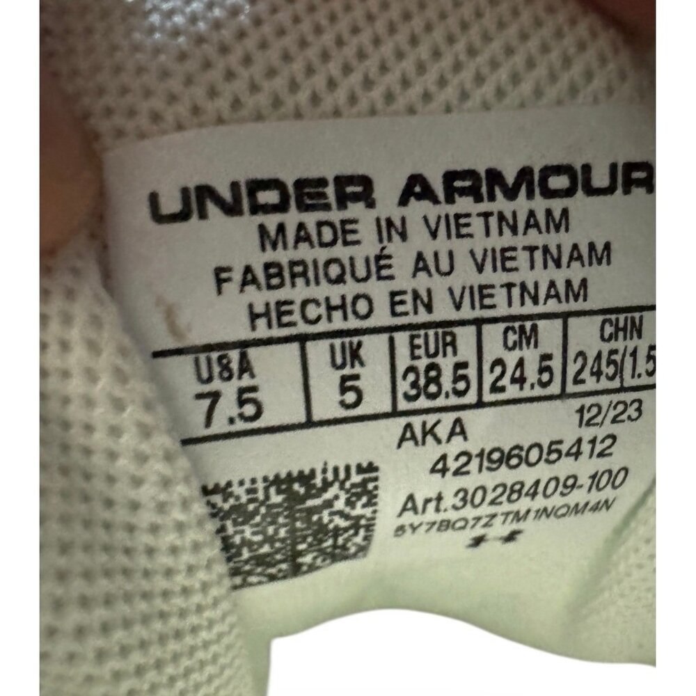 Under Armour Womens White Gum Sole Athletic Sneakers Size 7.5 - Picture 2 of 10